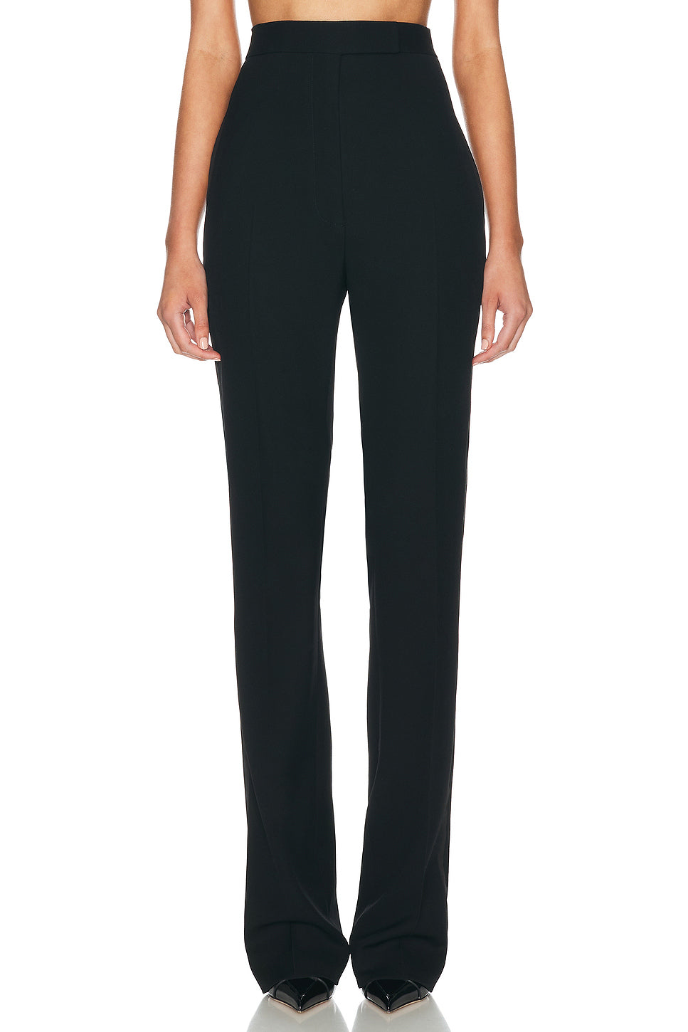 High Waist Tailored Tuxedo Straight Pant