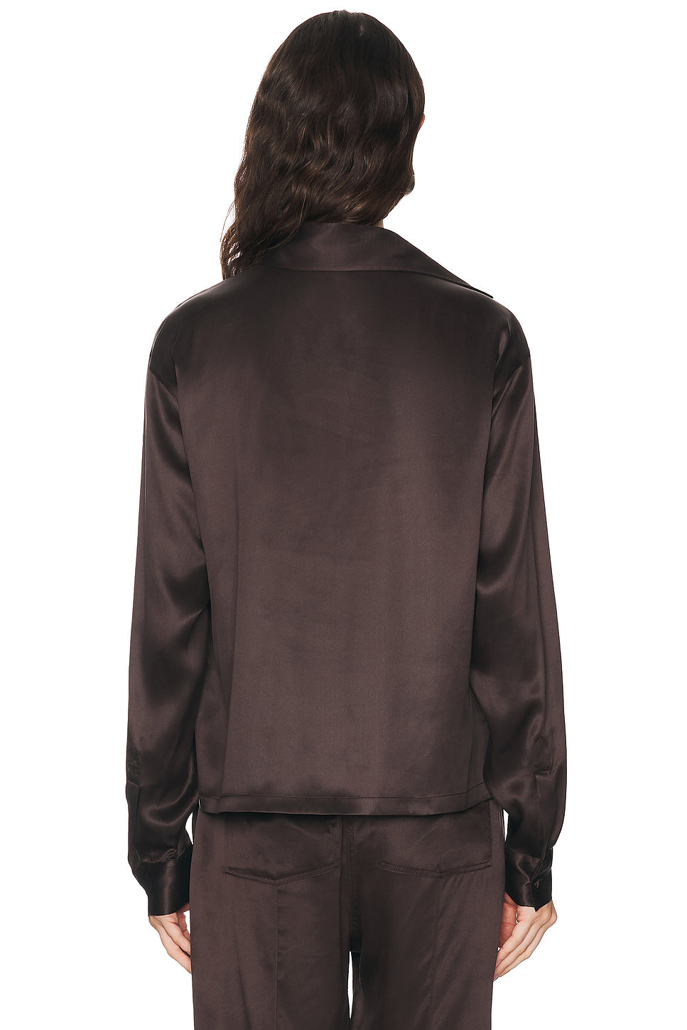 Silk Satin Polo Top