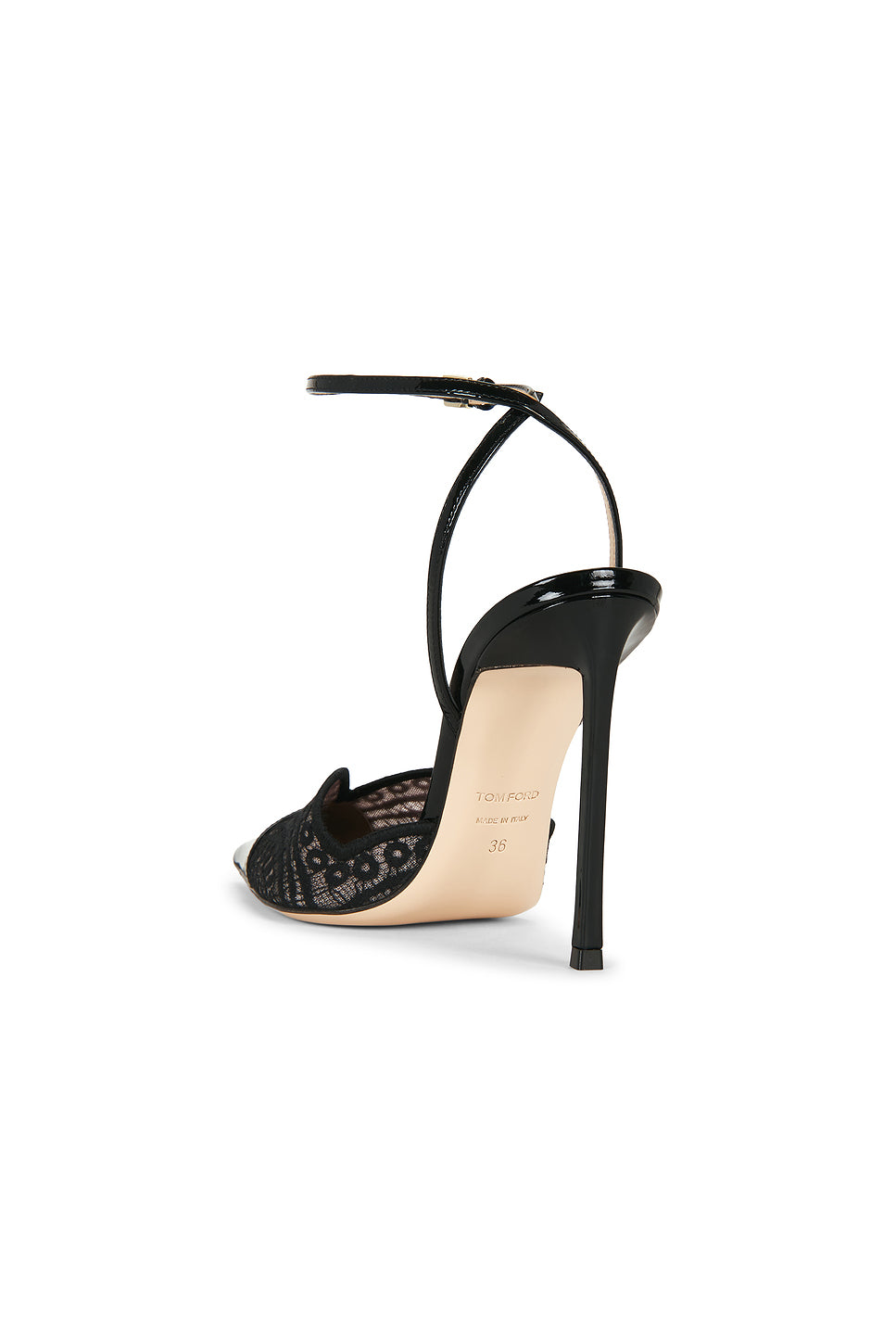 Patent Leather Lace Ankle Strap Pump