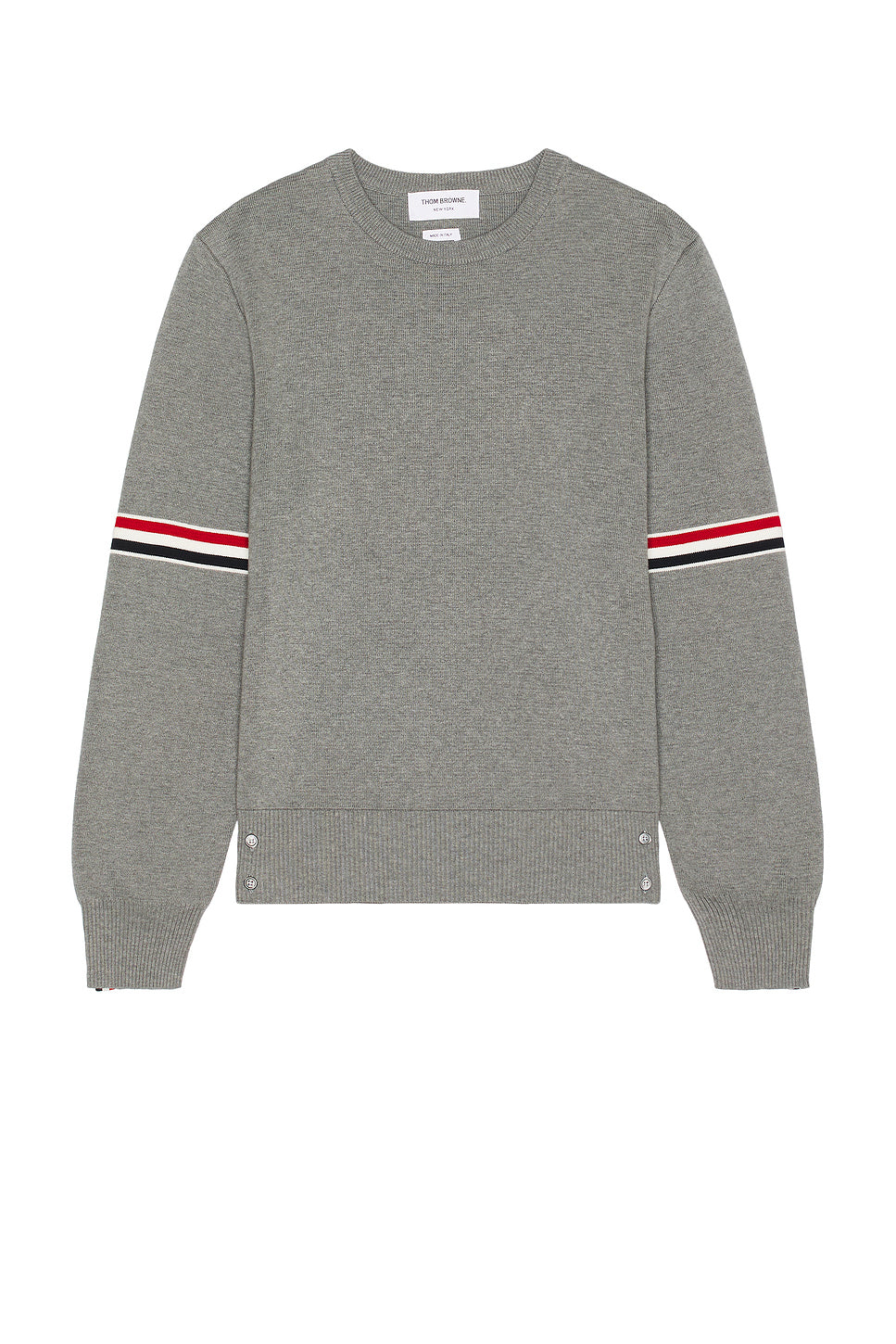 Milano Stitch Crew Neck Pullover in Light Grey