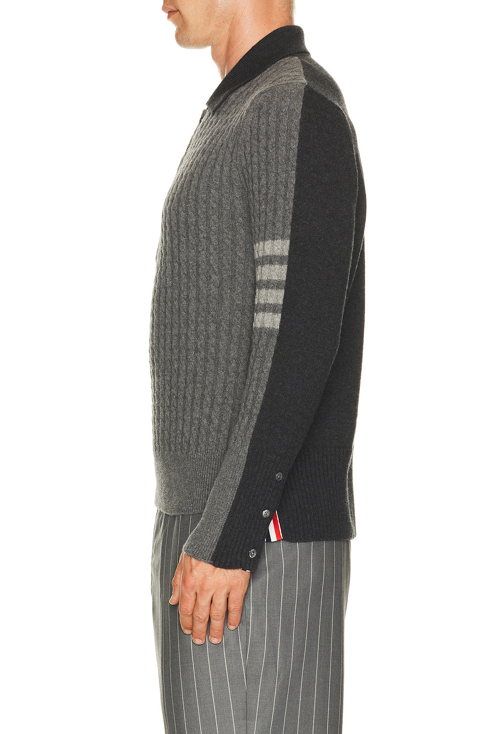 Merino Wool Baby Cable Long Sleeve Polo