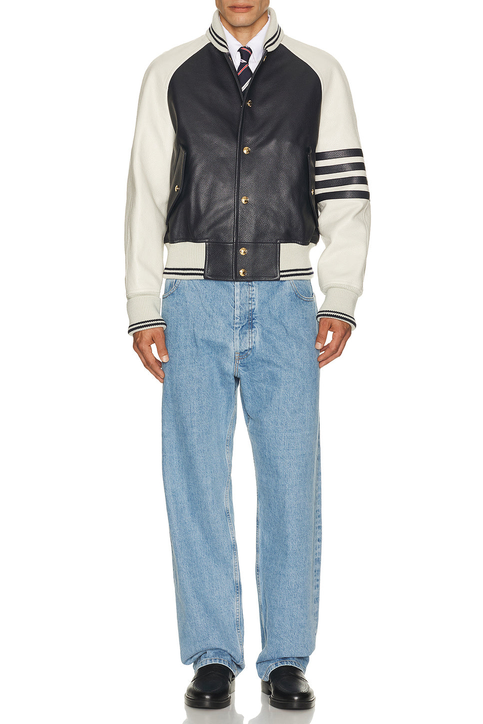 Oversized Raglan Sleeve Leather Jacket