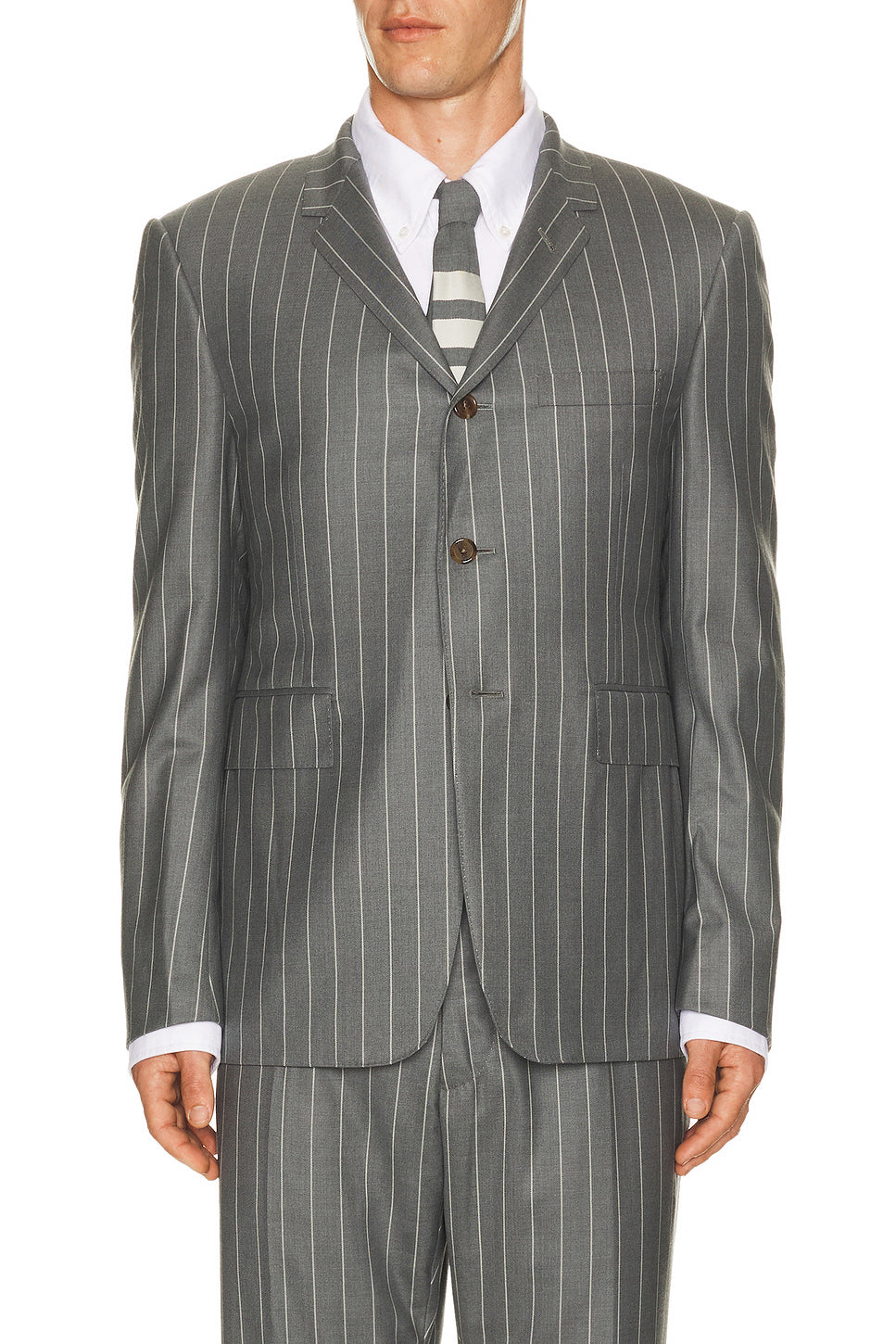 Fit 1 Wool Flannel Chalk Stripe Blazer