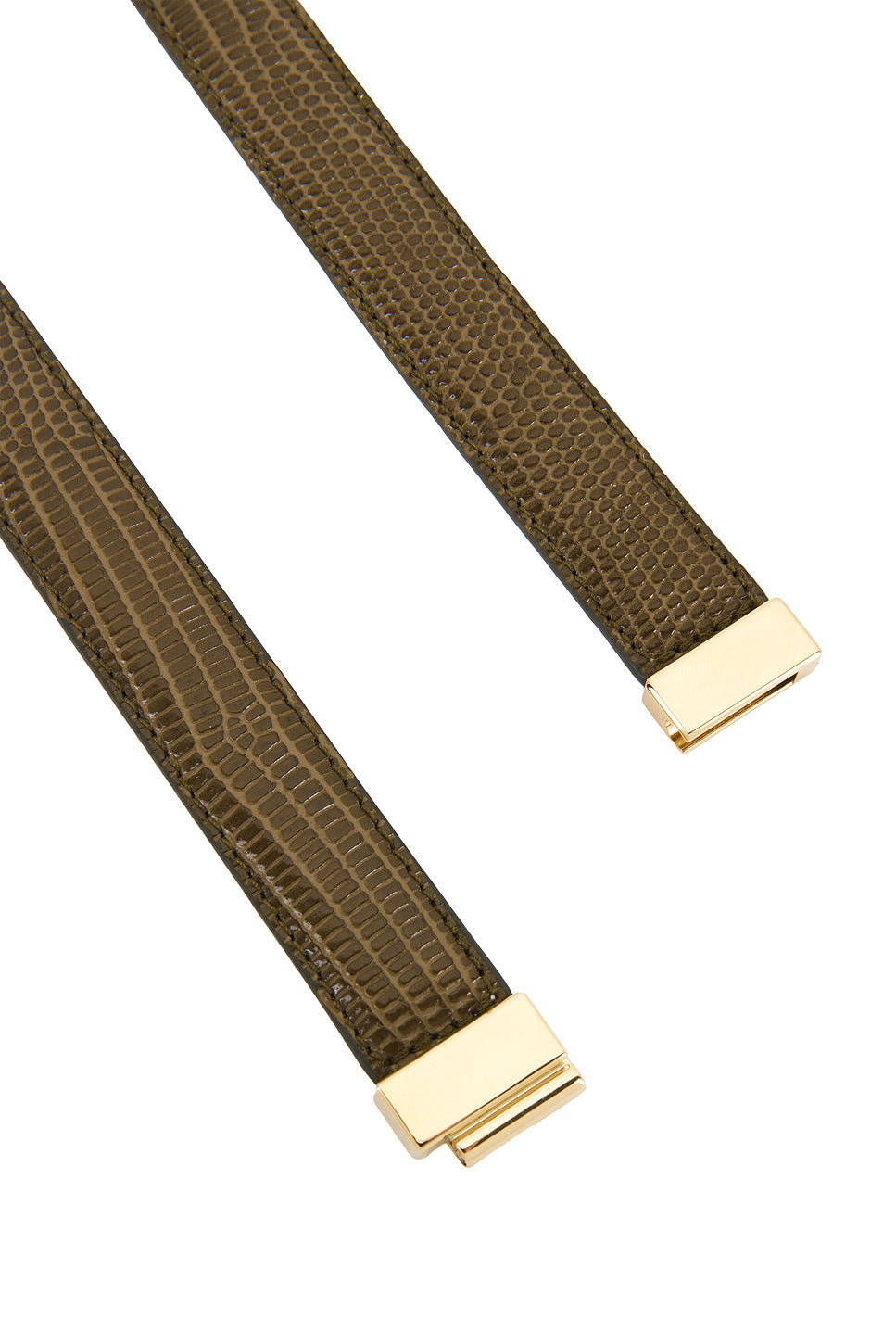 Slide Clasp Lizard Embossed Belt