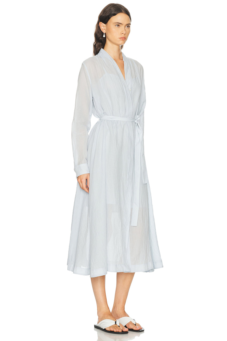 Belted Cotton Voile Dress