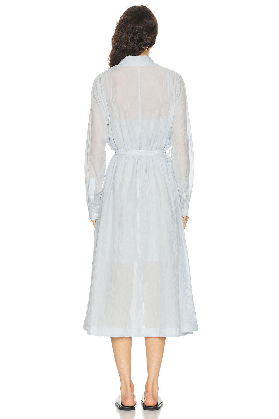 Belted Cotton Voile Dress