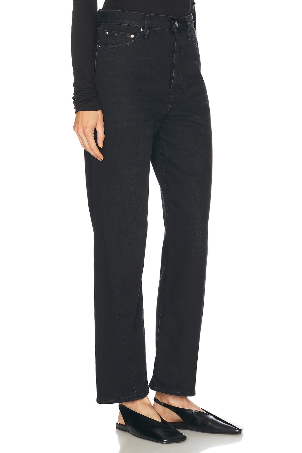 Twisted Seam Full Length Straight Leg Jeans