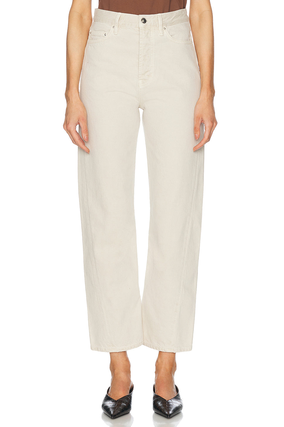 Twisted Seam Full Length Straight Leg Jeans