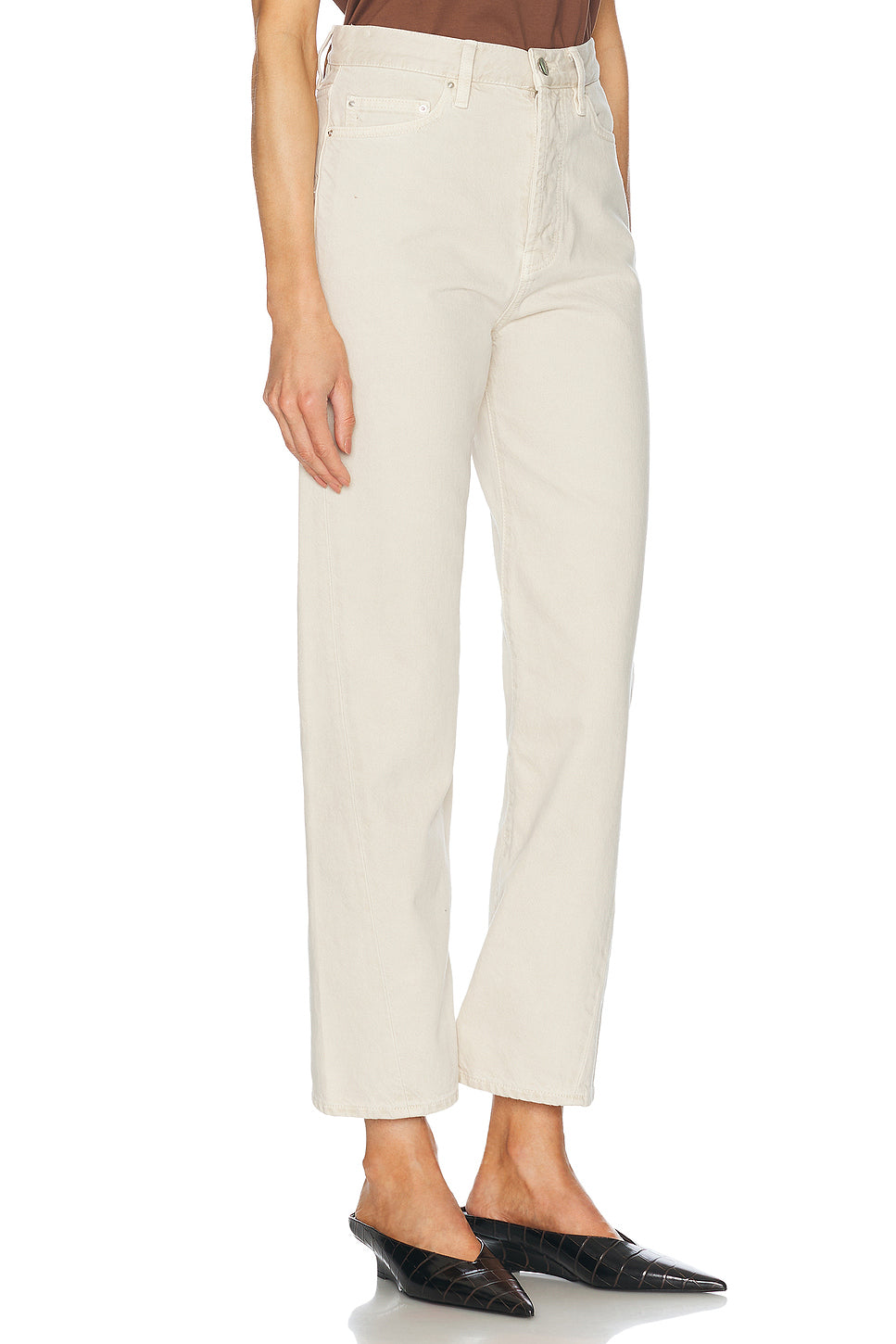 Twisted Seam Full Length Straight Leg Jeans