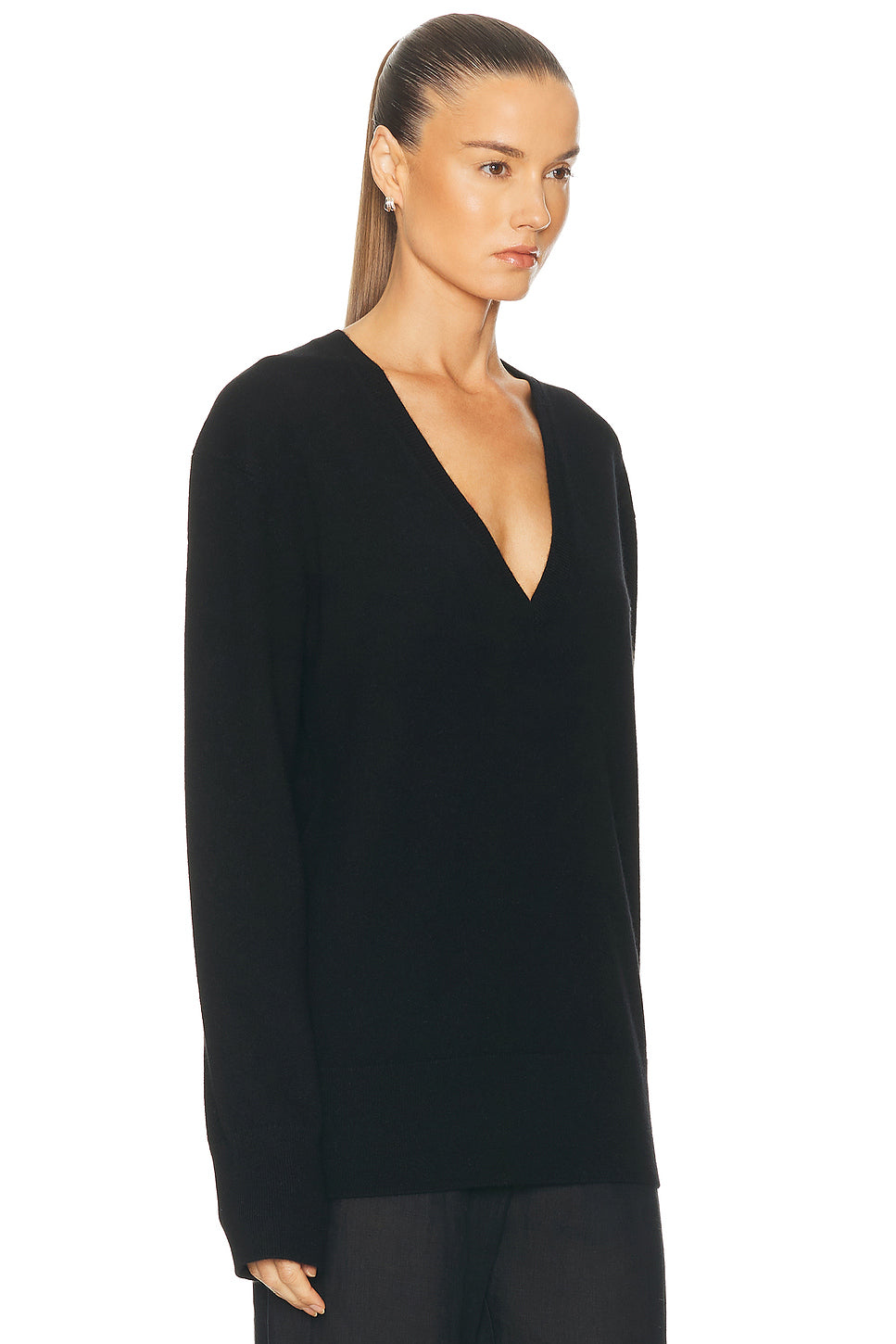 Cashmere V-Neck Knit Sweater
