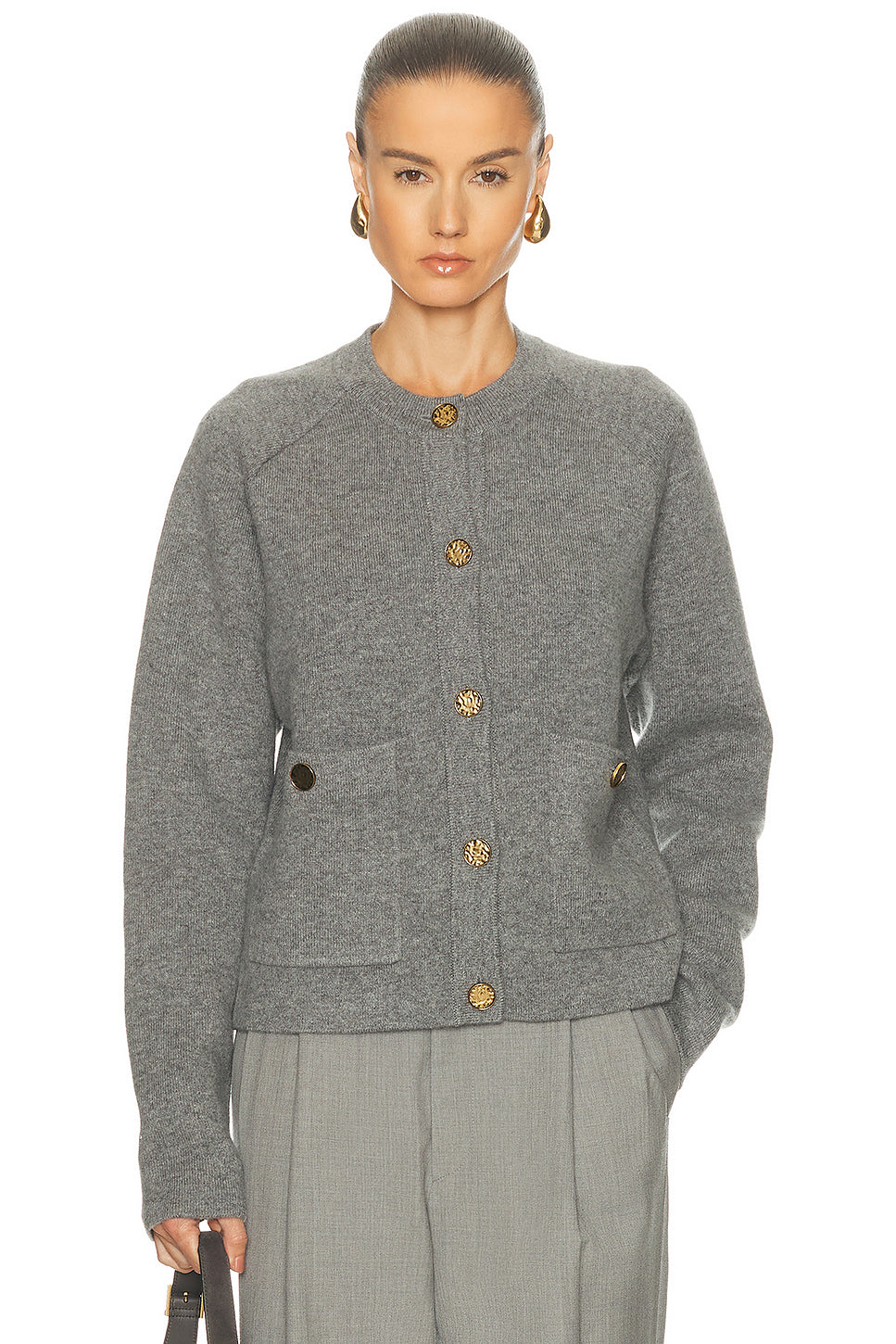 Hammered Button Cardigan