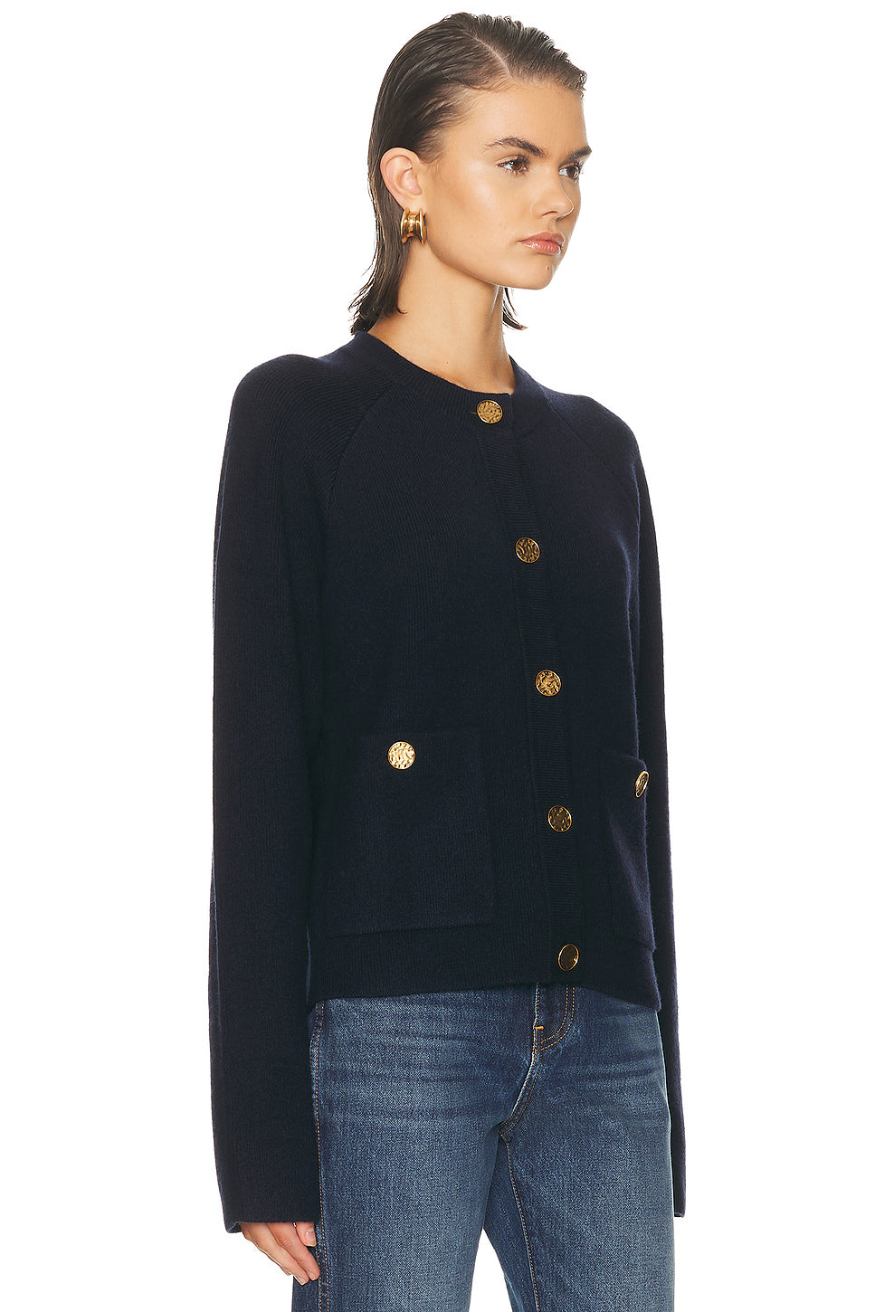 Hammered Button Cardigan
