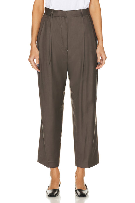 Double Pleated Cropped Trouser