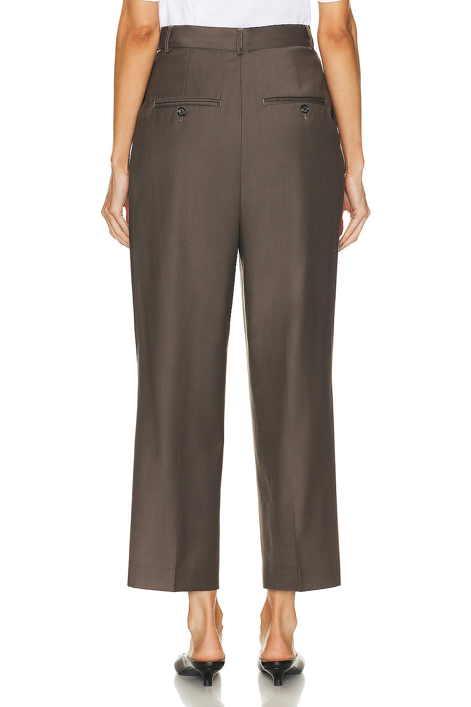 Double Pleated Cropped Trouser