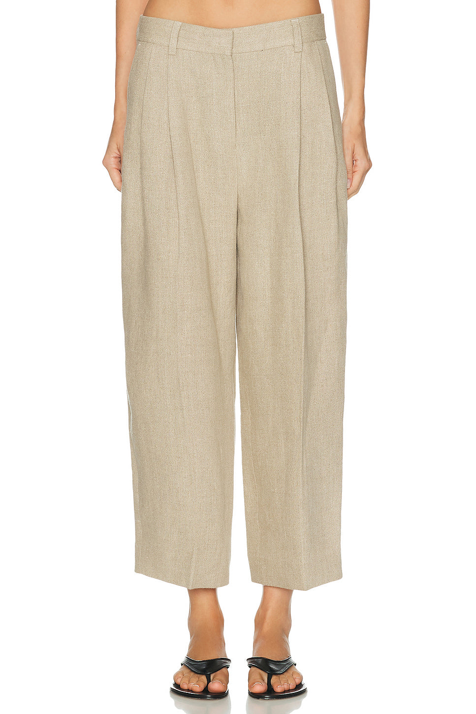 Double Pleat Linen Trouser
