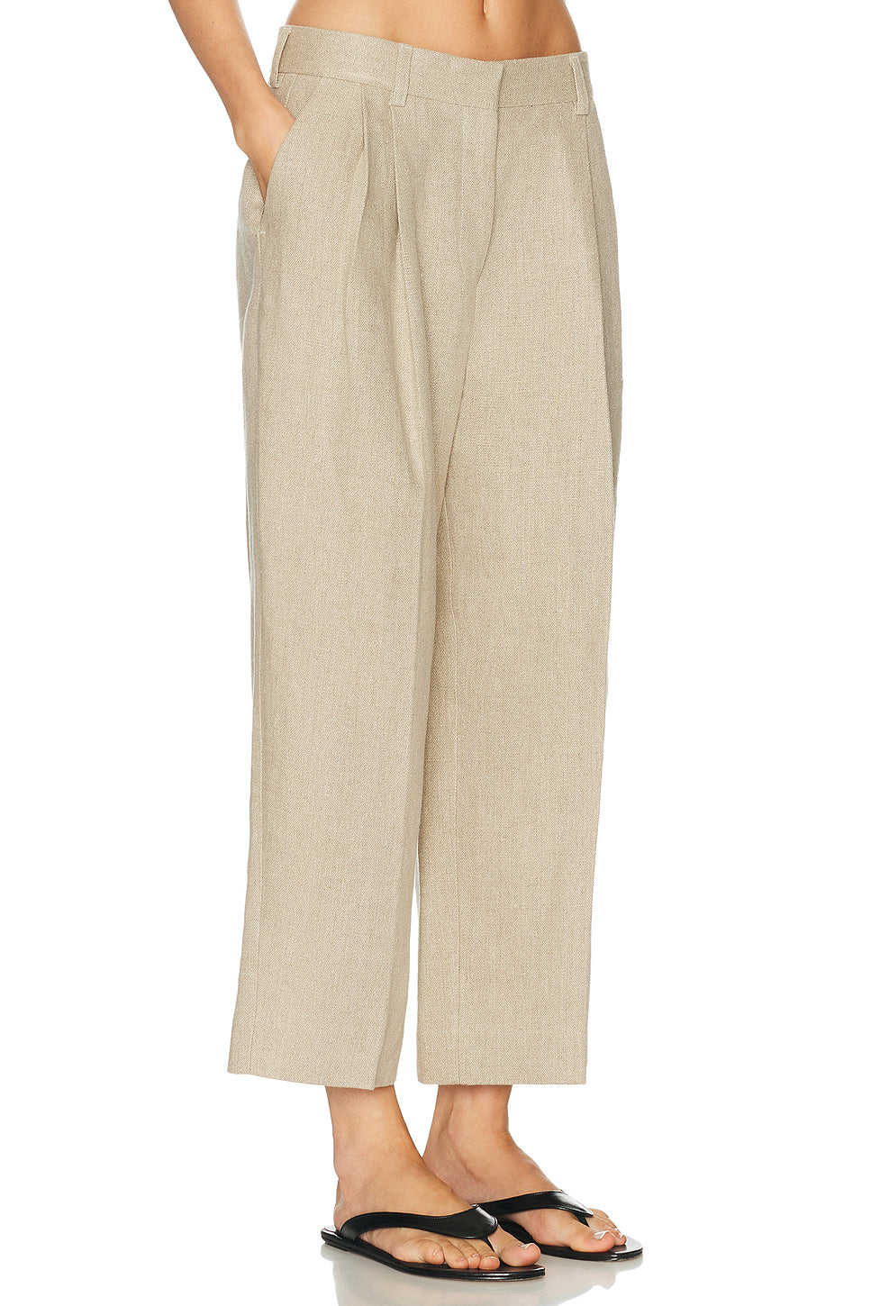 Double Pleat Linen Trouser