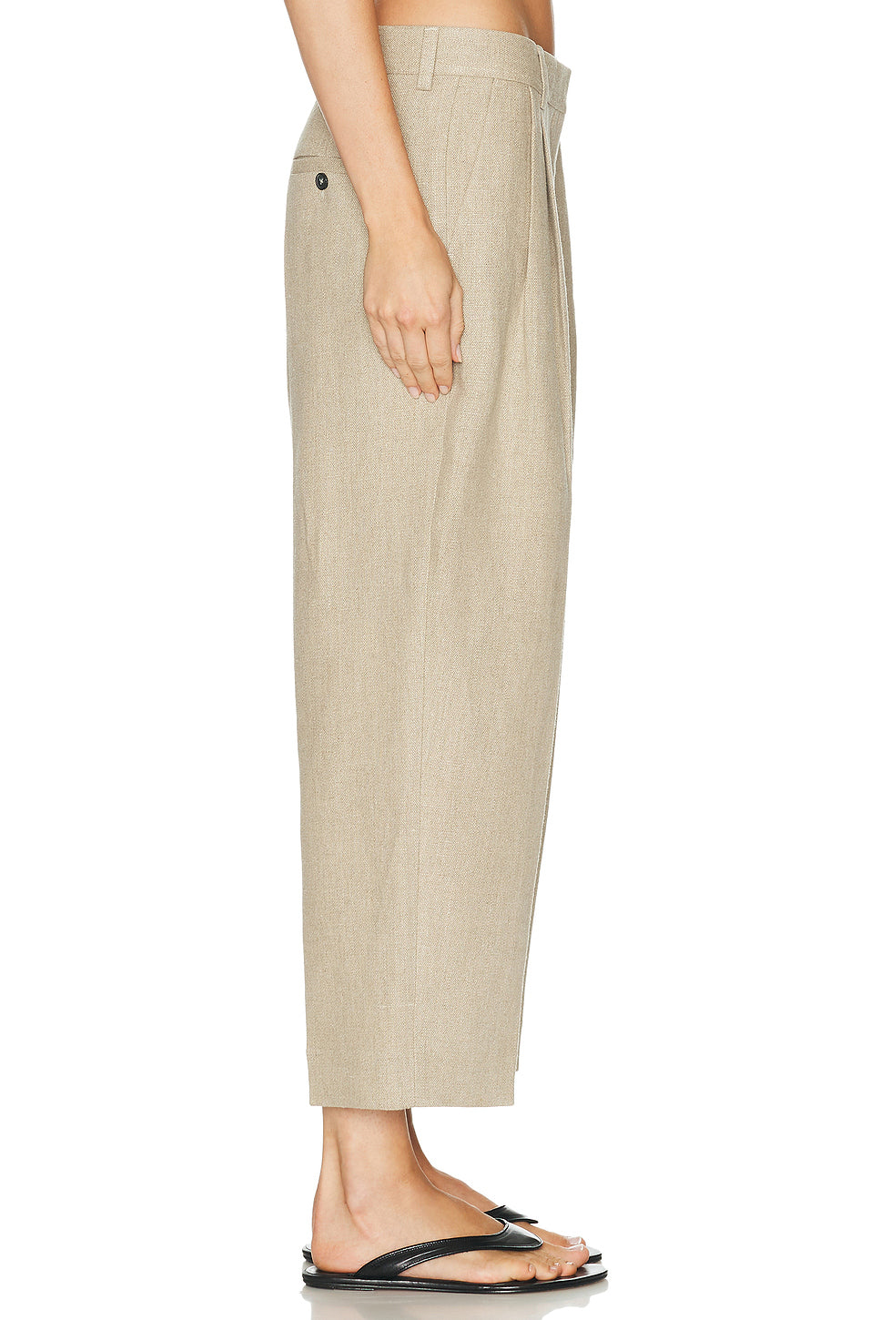 Double Pleat Linen Trouser