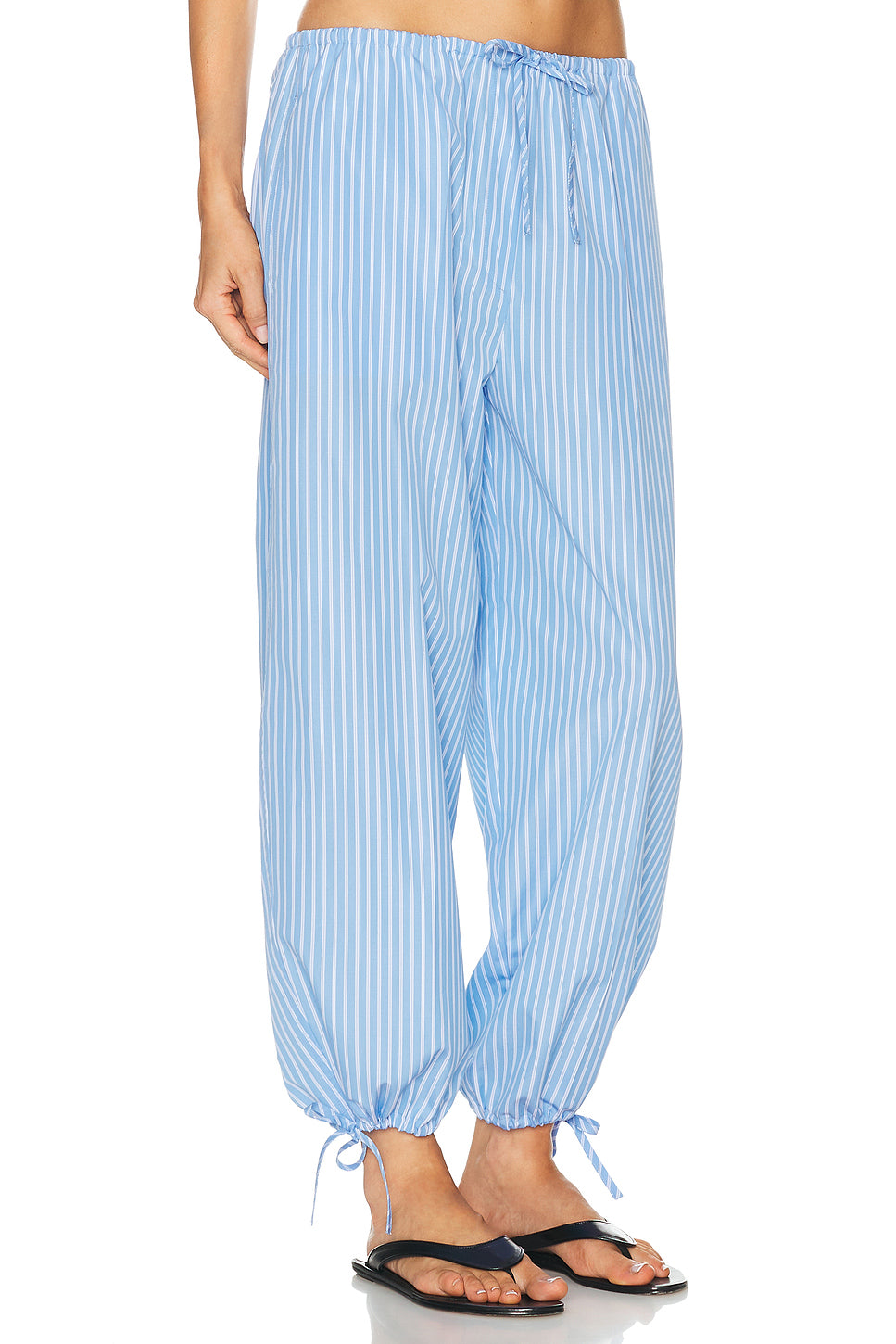 Striped Drawstring Cotton Trouser