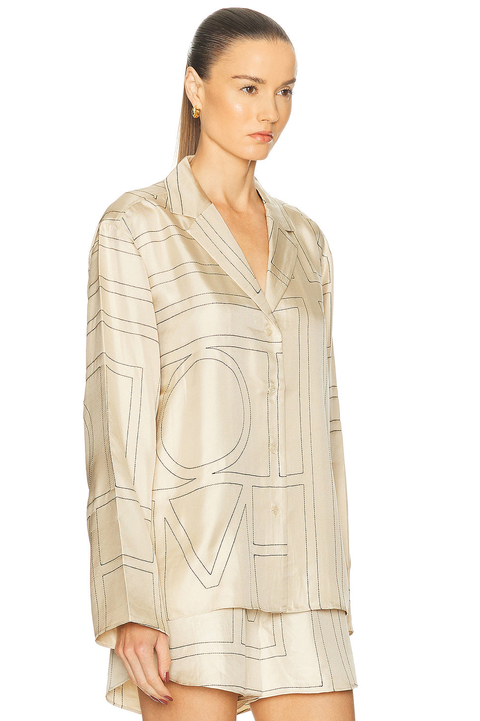 Monogram Silk PJ Top