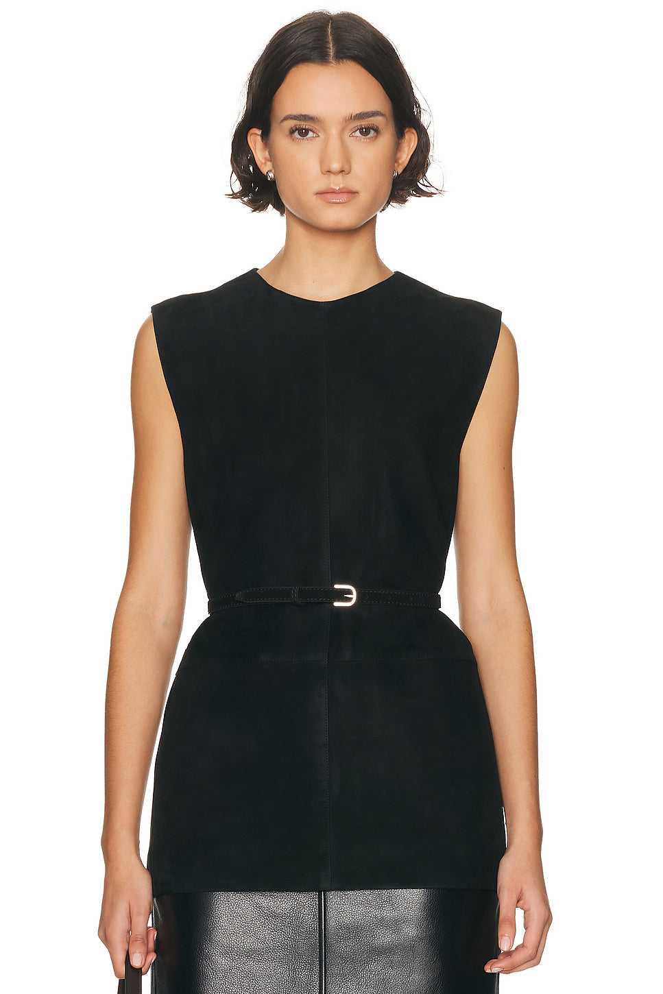Belted Suede Top