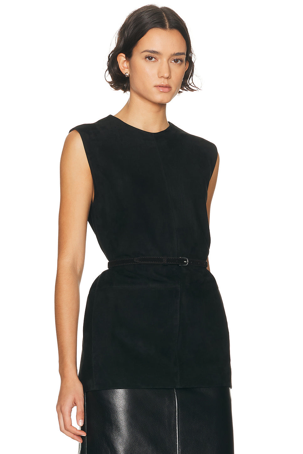 Belted Suede Top