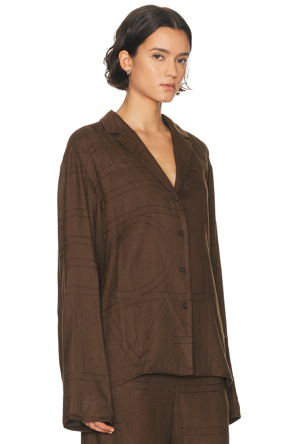 Monogram Flannel PJ Top