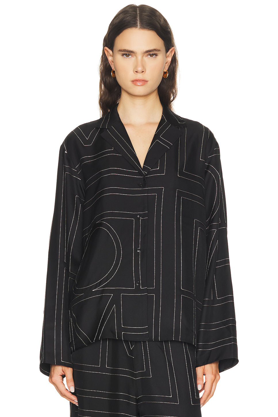 Monogram Silk PJ Top