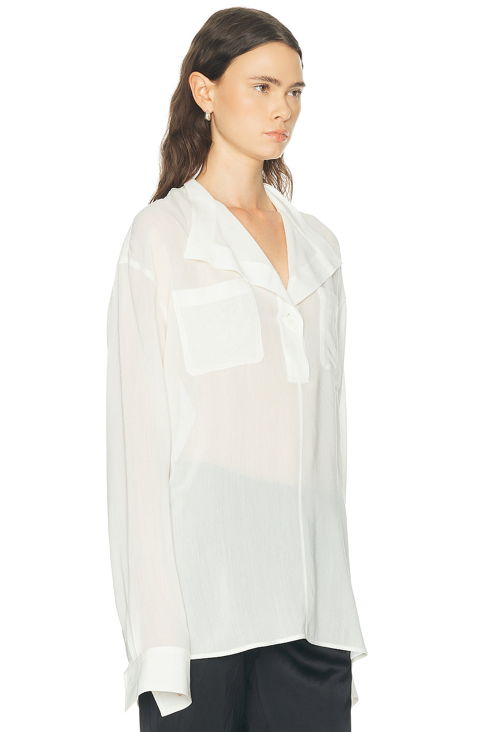 Overlapping Collar Blouse