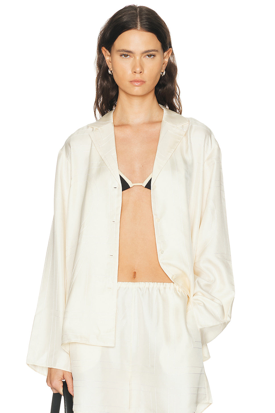 Monogram Silk PJ Top