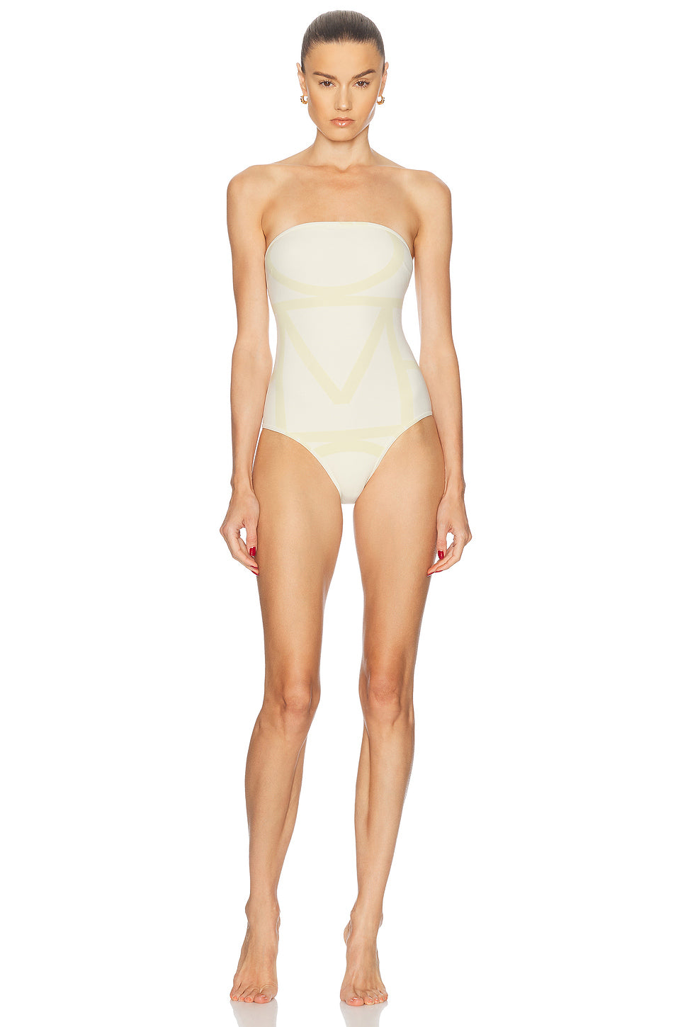 Monogram Strapless One Piece Swimsuit