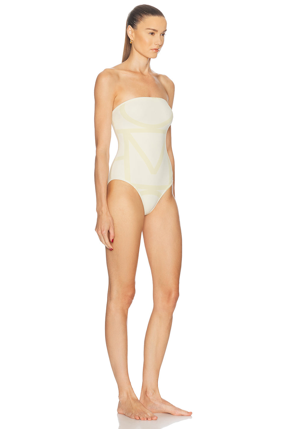 Monogram Strapless One Piece Swimsuit