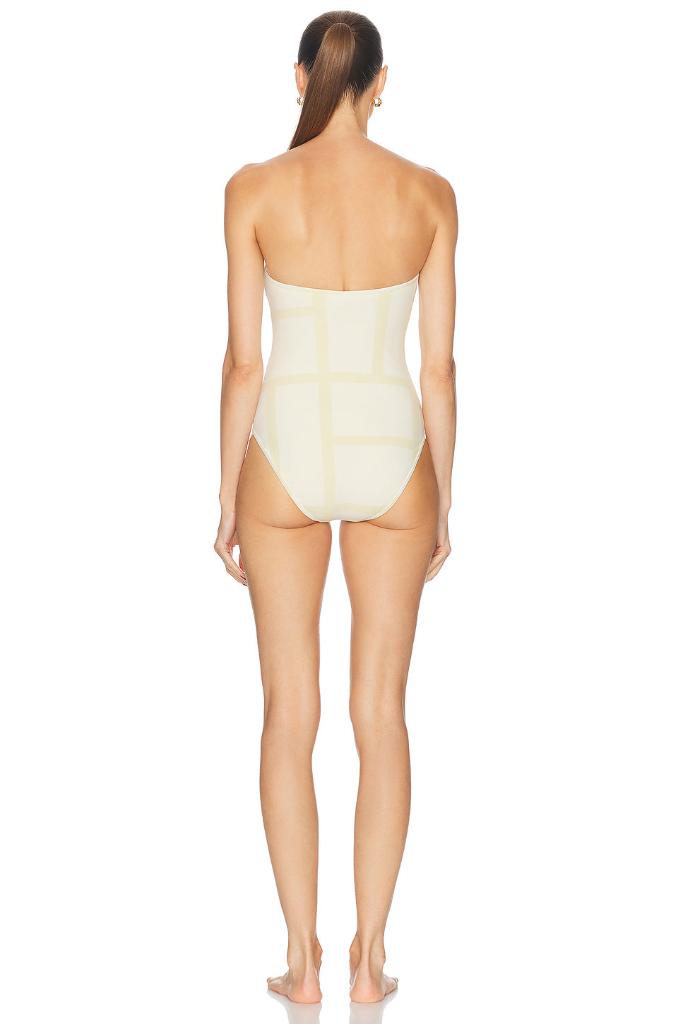 Monogram Strapless One Piece Swimsuit