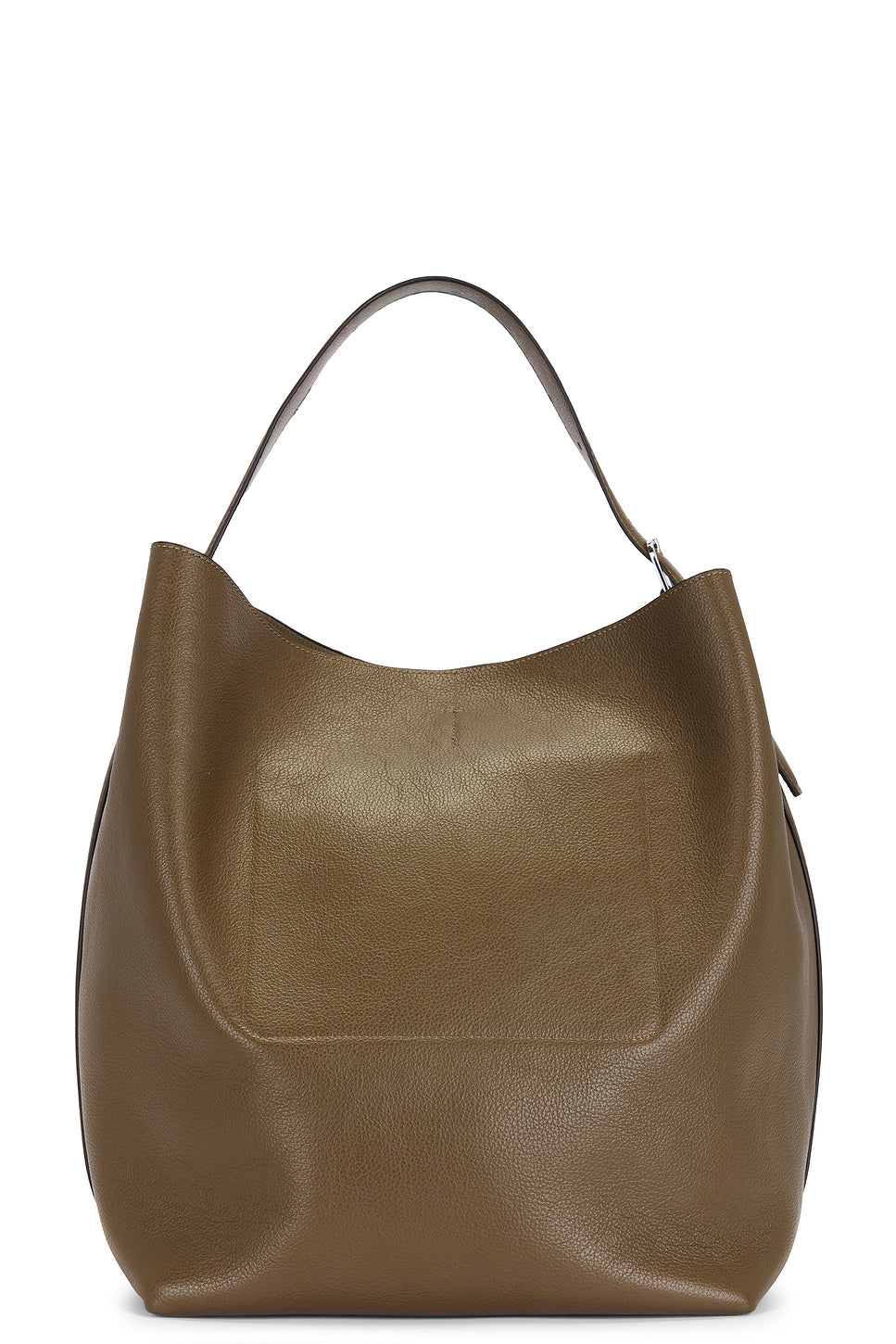 Belted Grained Leather Tote Bag