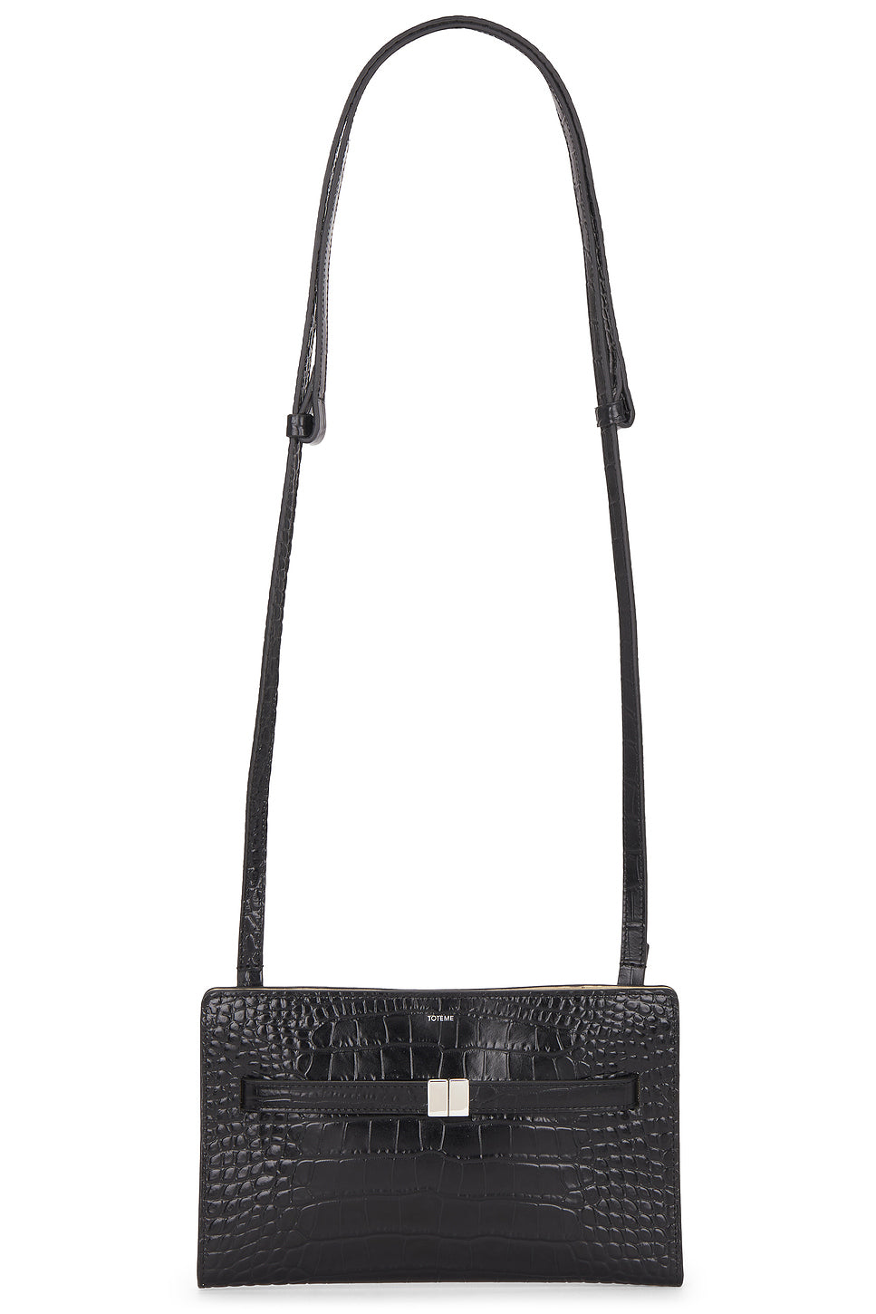 Belted Croco Embossed Crossbody Bag