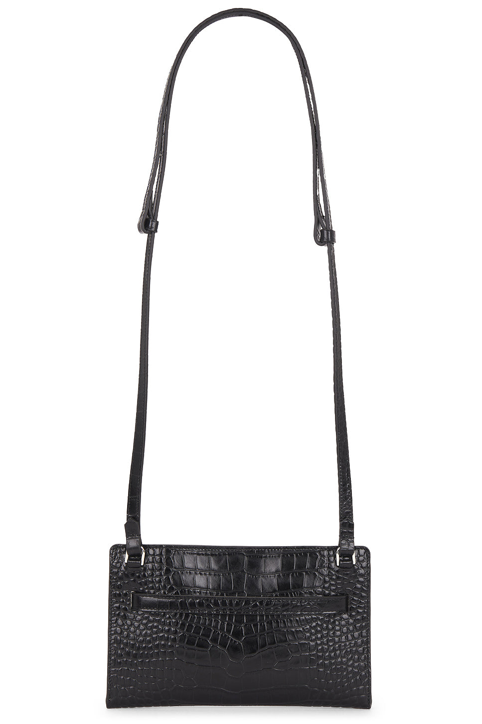Belted Croco Embossed Crossbody Bag