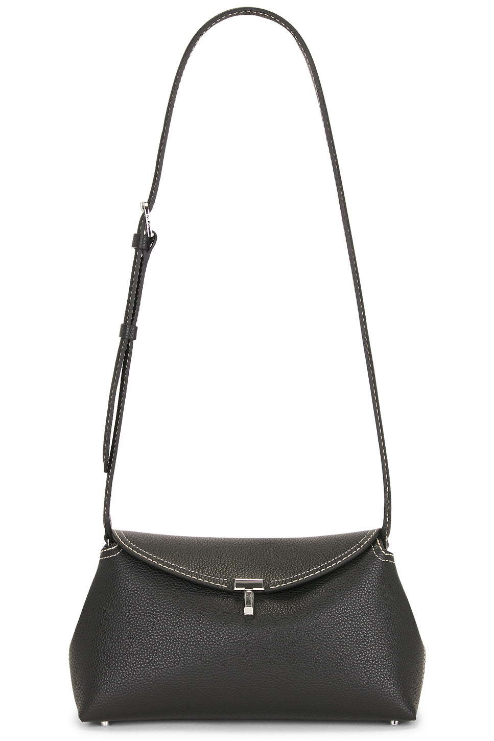 T-Lock Grained Leather Clutch