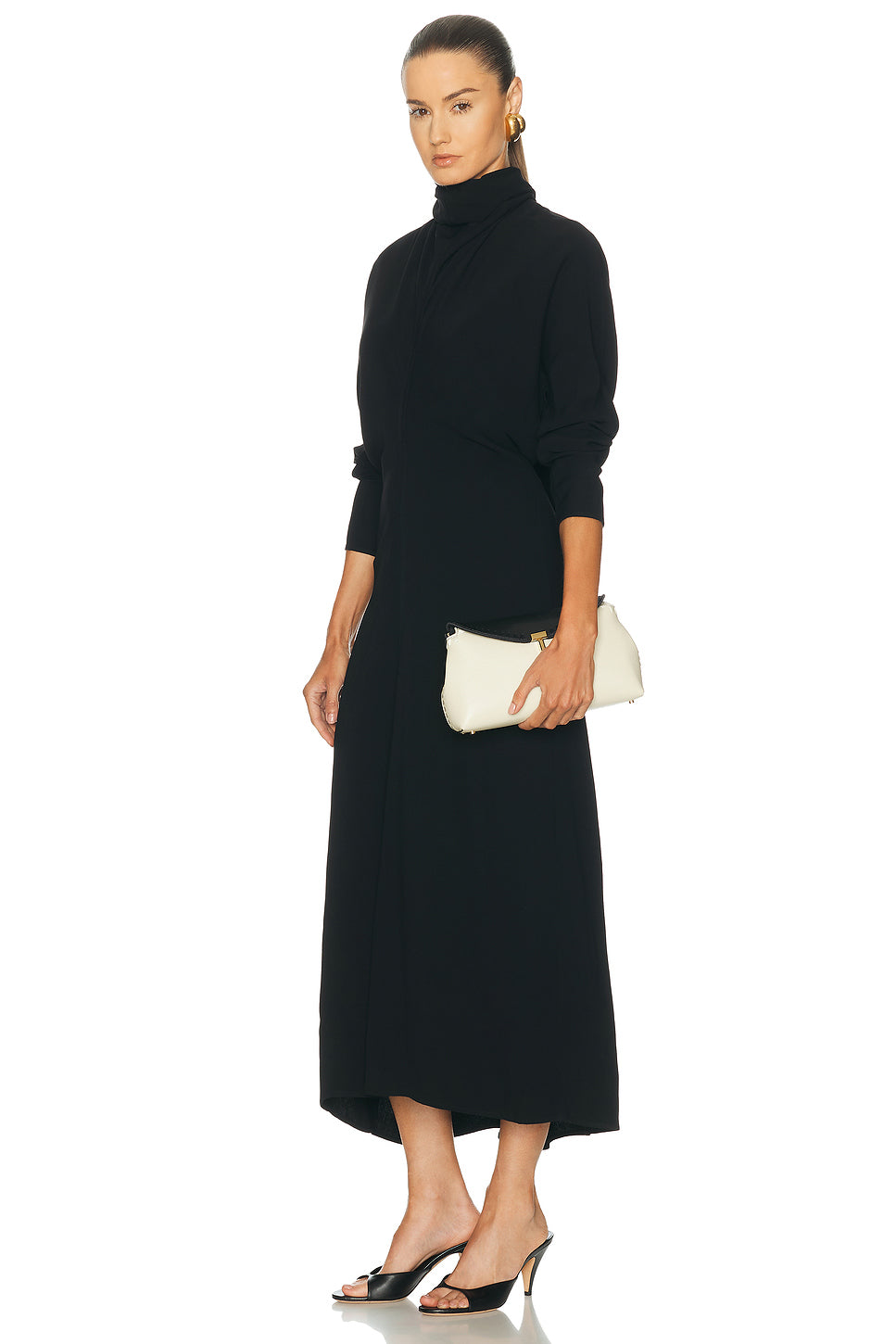 T-Lock Embroidered Leather Clutch