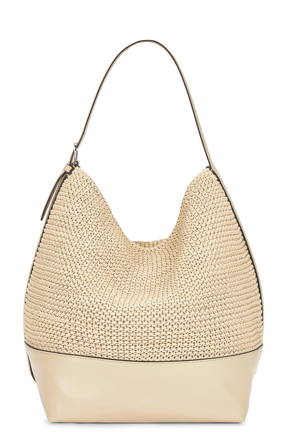 Belted Woven Leather Tote Bag