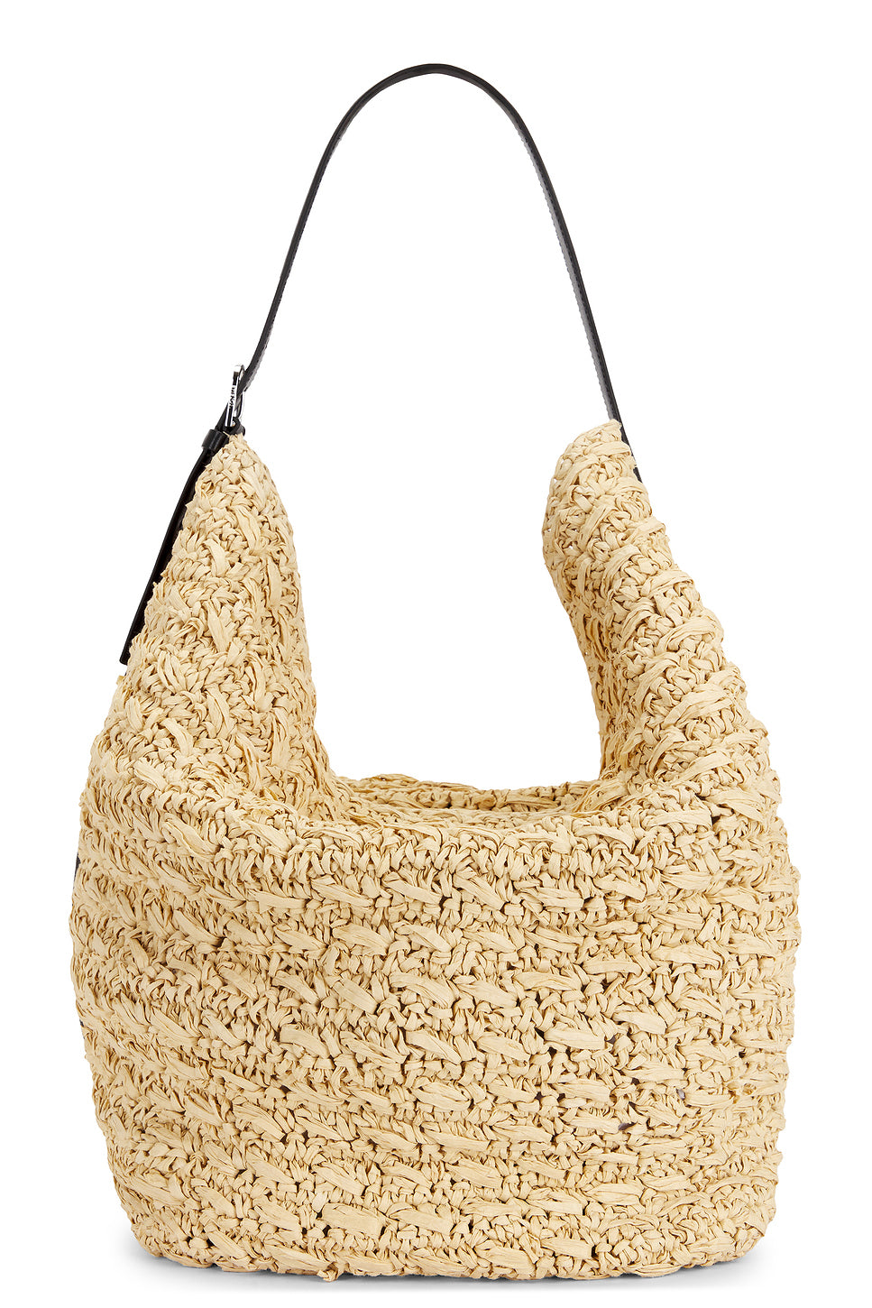 Belted Raffia Tote Bag