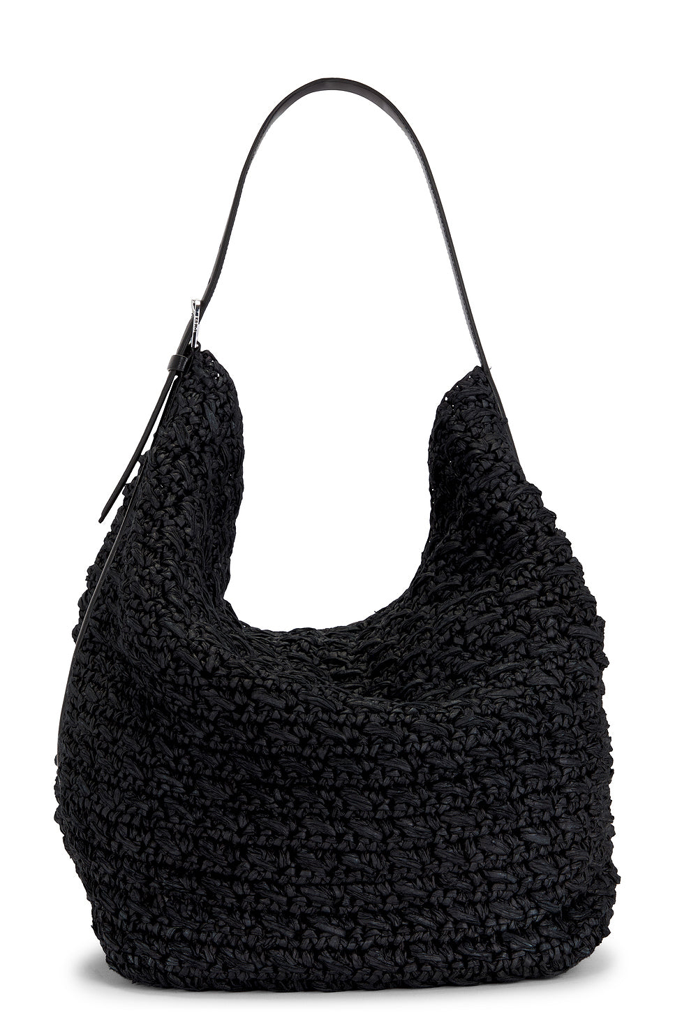 Belted Raffia Tote Bag