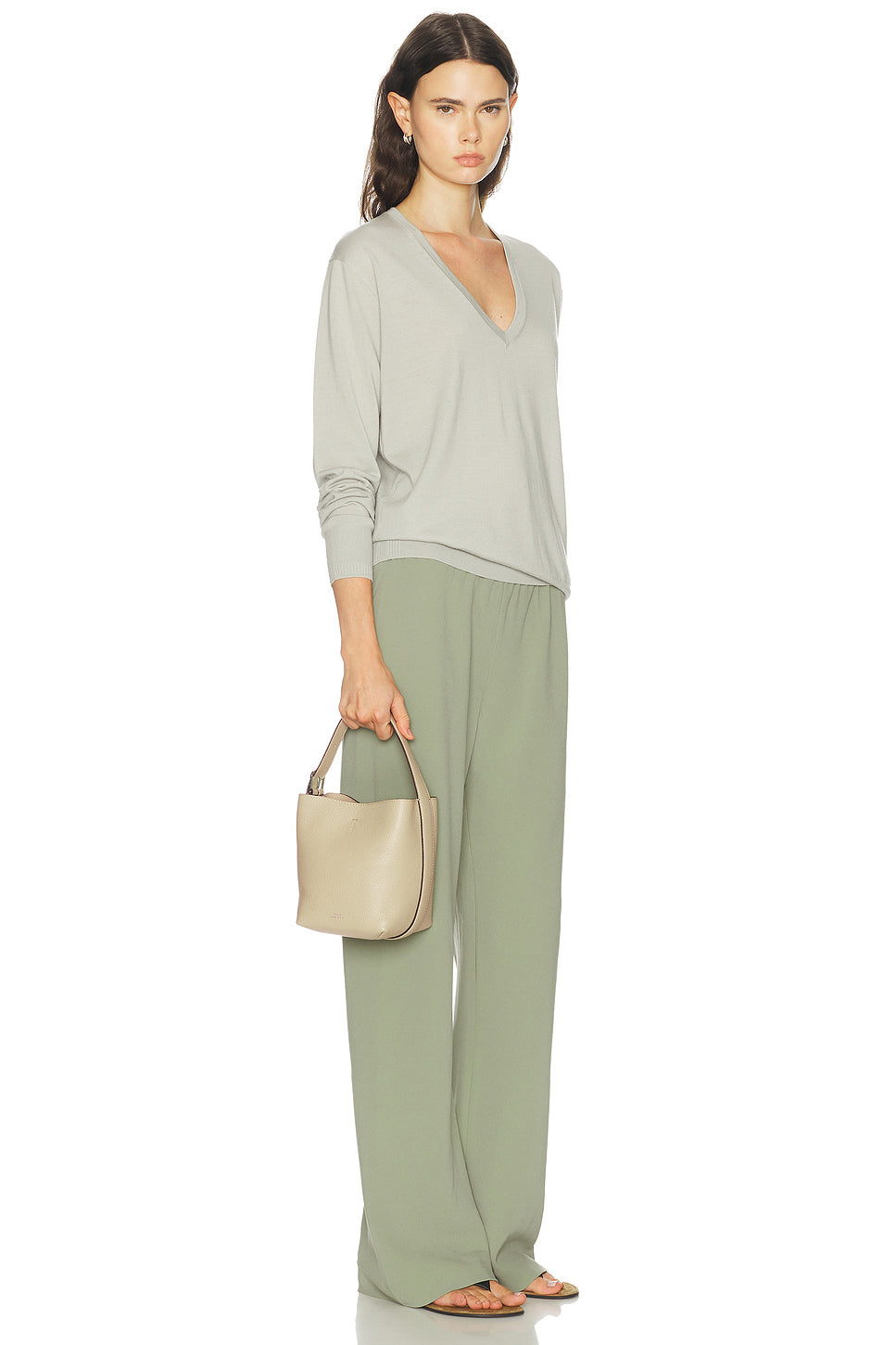 Petite Belted Grained Leather Tote Bag