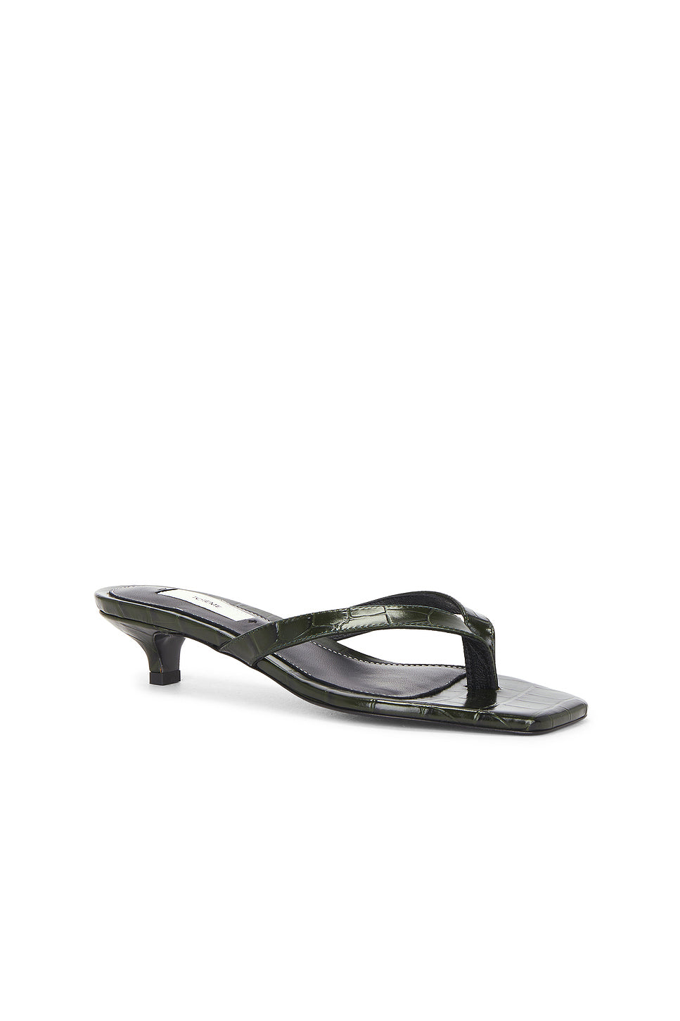 Croco Embossed Heeled Flip Flop