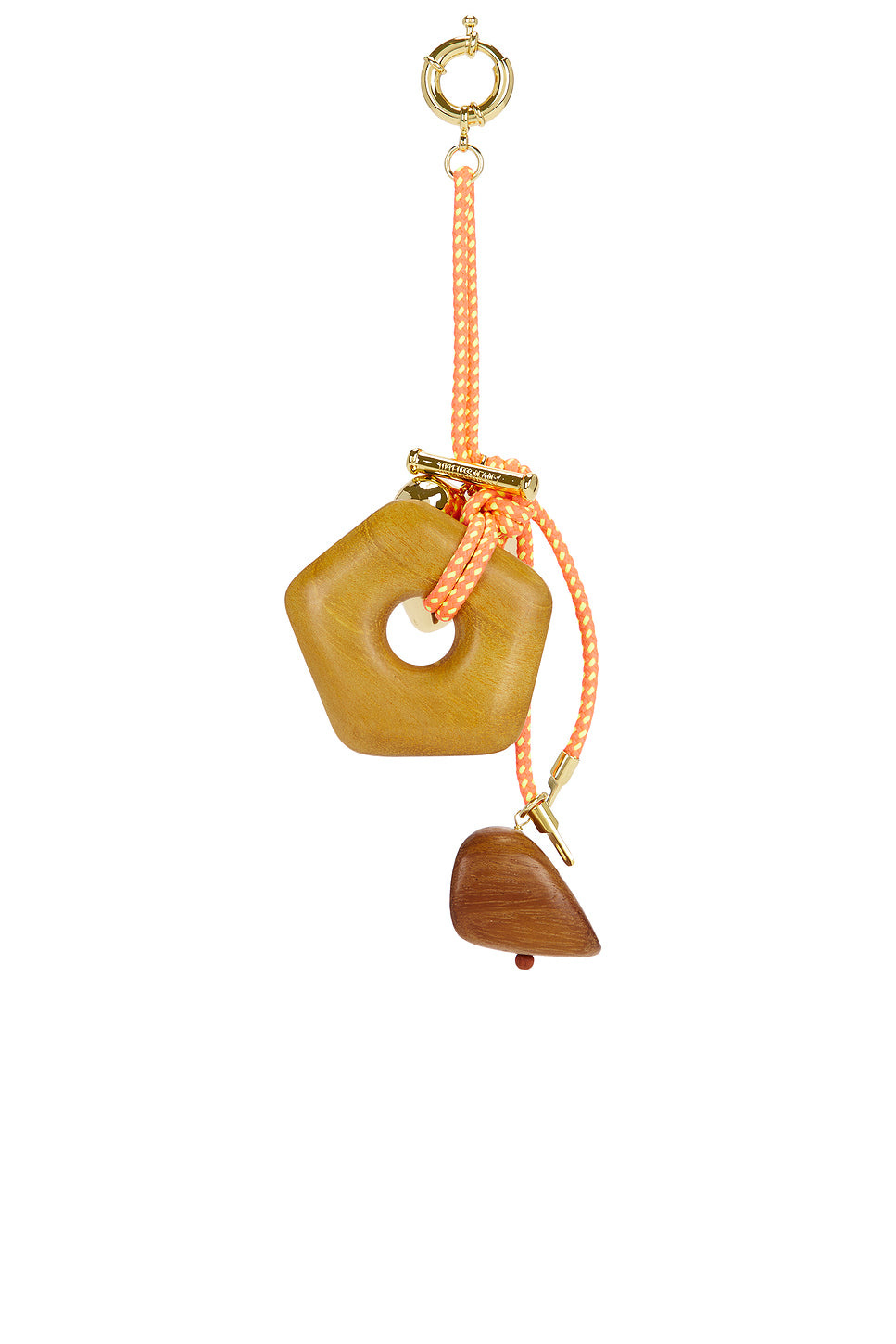 Wood & Gold Charms Rope Keychain