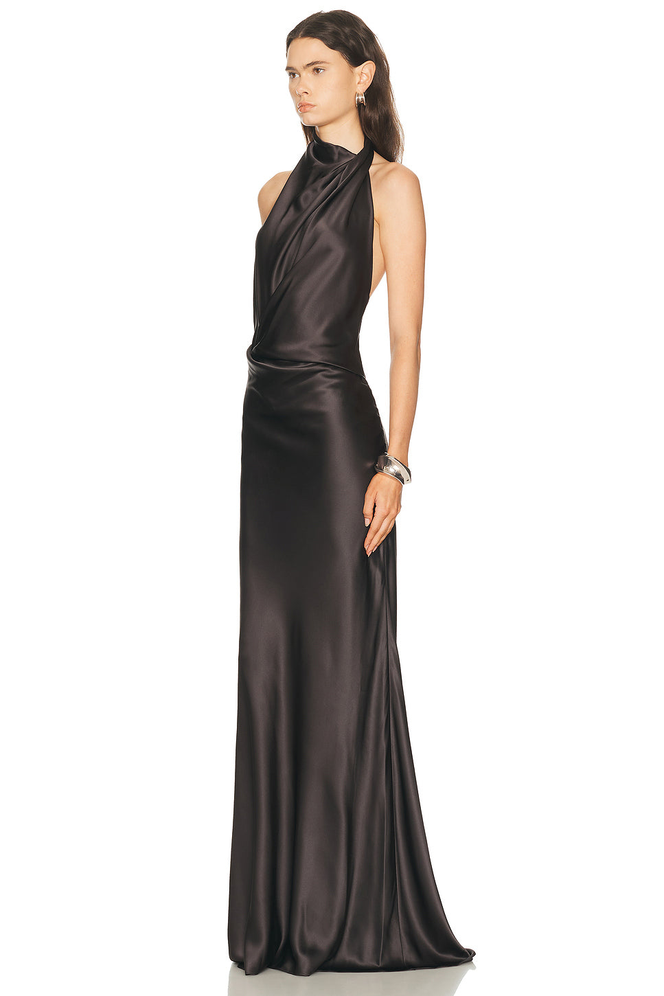 Halter Drape Bias Gown