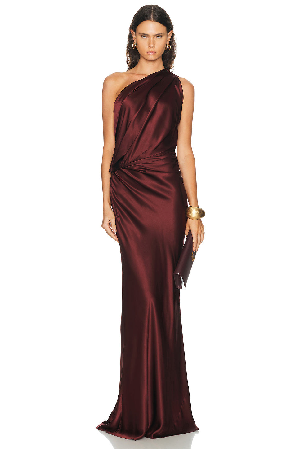 Draped One Shoulder Gown