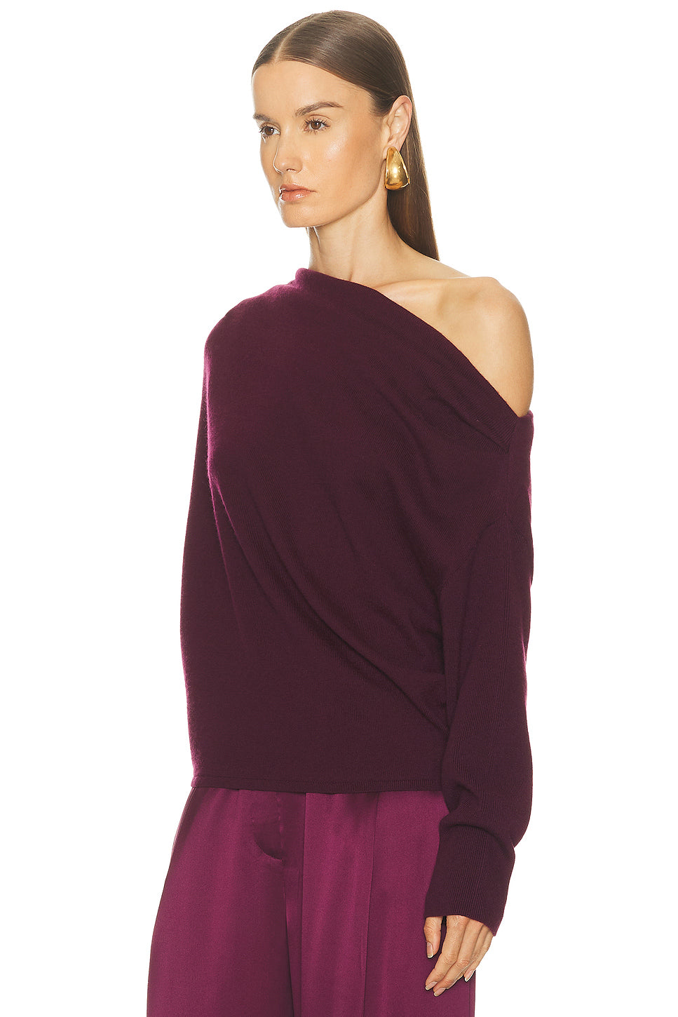 Long Sleeve Asymmetrical Drape Sweater