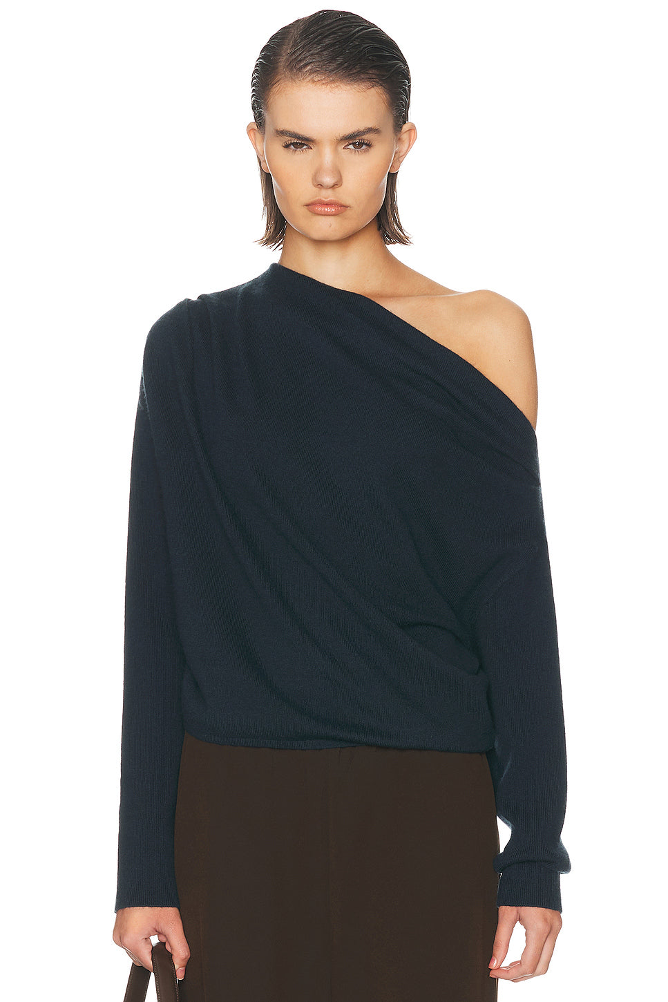 Long Sleeve Asymmetric Drape Sweater