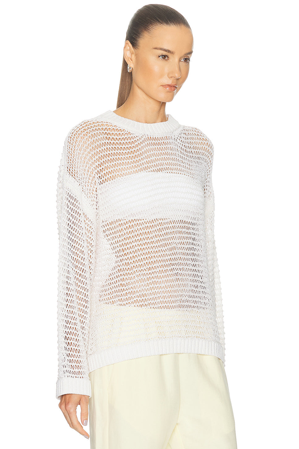 Wide Crewneck Long Sleeve Pullover Sweater