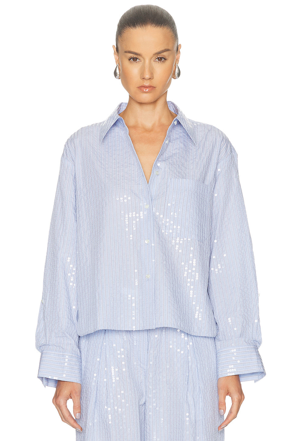Sequin JD Button Down Top
