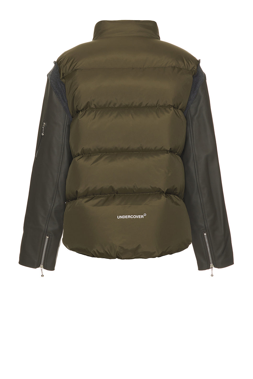 Leather Sleeve Puffer Blouson